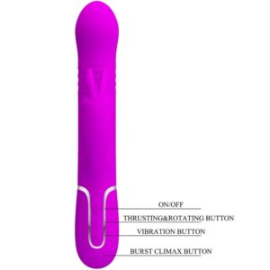 High Tech-Coale Rabbit Vibrator Pearls Violet-Silicon, 7 Trepte - imagine 8