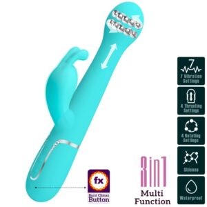 High Tech-Dejon Rabbit Vibrator 3 in 1 Multifuncțional Aqua 15 High Tech-Dejon Rabbit Vibrator 3 in 1 Multifuncțional Aqua - imagine 5