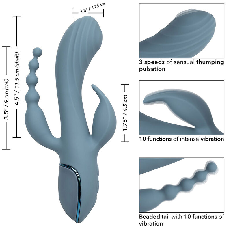 Calexotics-Vibrator Triple Ecstasy Gri-Silicon, 3 Trepte 5 img 174245 a200f80a3286351d15714a1d1c245464 1