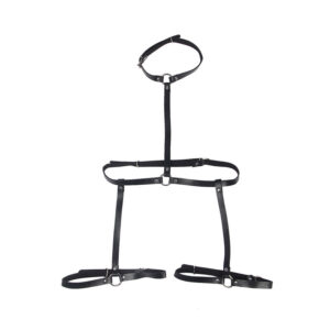 Subblime Fetish-Harnasament Corporal din Piele Negru One Size - imagine 4