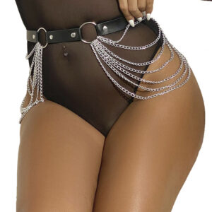 Subblime - Curea din Piele cu Lanț Neagră One Size 19 Subblime - Curea din Piele cu Lanț Neagră One Size - imagine 9