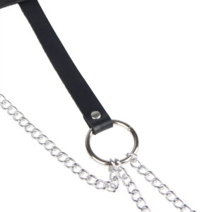 Subblime - Curea Lanț cu Inele cu Piele, Negru, One Size 22 Subblime - Curea Lanț cu Inele cu Piele, Negru, One Size - imagine 11