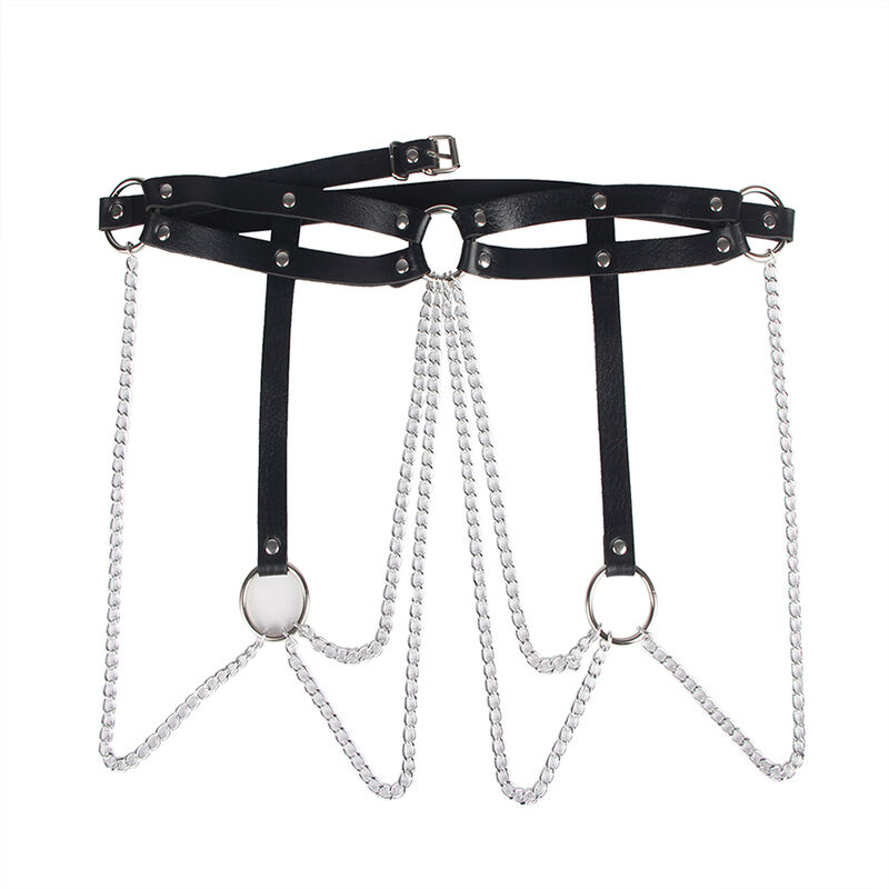 Subblime - Curea Lanț cu Inele cu Piele, Negru, One Size 7 img 175136 b18486ac78cbd04b4a24f274c90af797 1