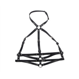 Subblime Fetish-Ham pentru Piept cu Inel din Piele Negru One Size - imagine 10