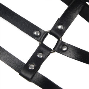 Subblime Fetish-Ham pentru Piept cu Inel din Piele Negru One Size - imagine 9