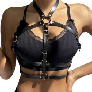 Subblime Fetish-Ham pentru Piept cu Inel din Piele Negru One Size - imagine 7