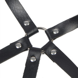 Subblime Fetish-Ham pentru Piept cu Inel din Piele Negru One Size - imagine 6