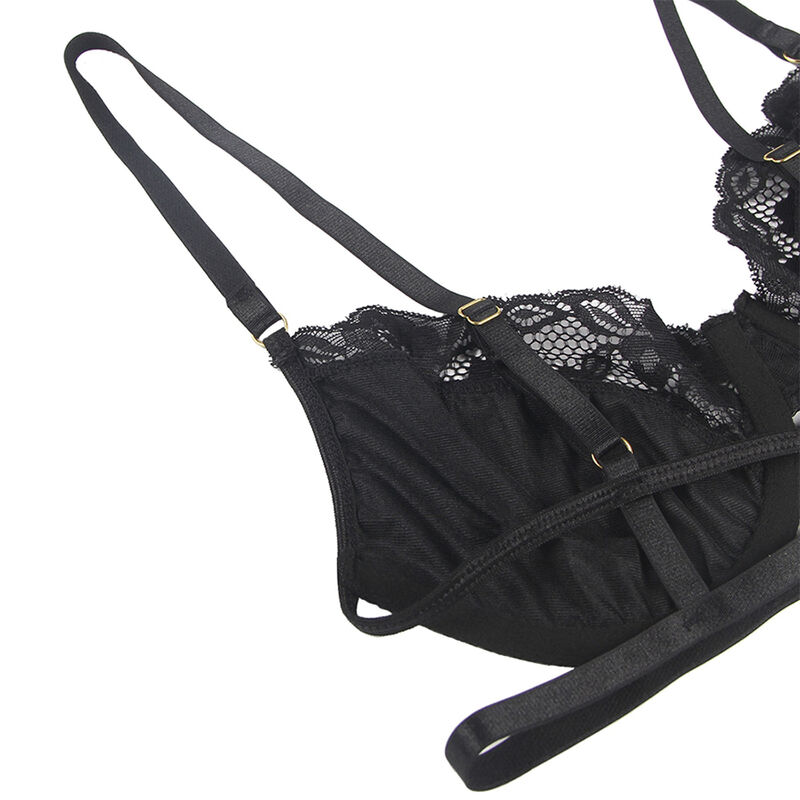 Subblime - Set de 3 Piese Sutien + Tanga + Jartieră Dantelă Negru /, S/M/L/XL 8 img 175464 9652f887e3571664cb721114ec367943 1