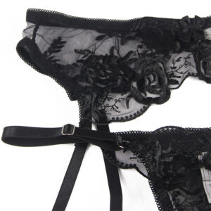 Subblime - Set de 3 Piese Sutien + Tanga + Jartieră cu Imprimeu Floral Negru /, S/M/L/XL 20 Subblime - Set de 3 Piese Sutien + Tanga + Jartieră cu Imprimeu Floral Negru /, S/M/L/XL - imagine 10