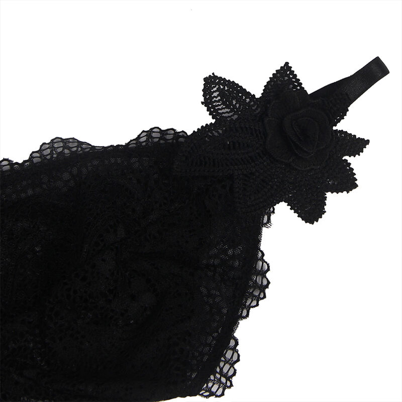 Subblime-Babydoll din Tul cu Dantelă și Detaliu Floral, Negru,/ 4 img 175777 1aefe8048438fb901147340c10981522 1