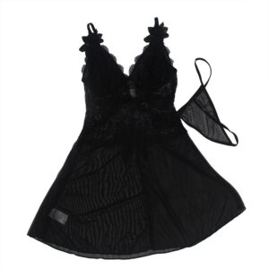 Subblime-Babydoll din Tul cu Dantelă și Detaliu Floral, Negru,/ 18 Subblime-Babydoll din Tul cu Dantelă și Detaliu Floral, Negru,/ - imagine 9