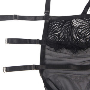 Subblime-Babydoll cu Bretele Ajustabile din Dantelă Negru/ - imagine 10