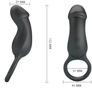 Pretty Love-Trae Ring & Vibrator Negru-Silicon, 7 Trepte - imagine 6