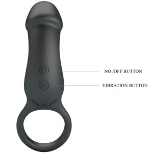 Pretty Love-Trae Ring & Vibrator Negru-Silicon, 7 Trepte - imagine 5