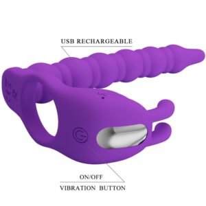 For Him-Blackney Inel Penian cu Dop Vibrator Lila-Silicon, 7 11 For Him-Blackney Inel Penian cu Dop Vibrator Lila-Silicon, 7 - imagine 5