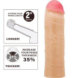 For Him-Chane Husa Extensibilă pentru Penis, Culoare Flesh-TPR 11 For Him-Chane Husa Extensibilă pentru Penis, Culoare Flesh-TPR - imagine 5