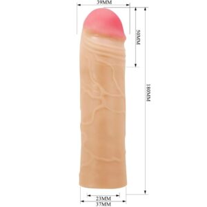For Him-Chane Husa Extensibilă pentru Penis, Culoare Flesh-TPR 10 For Him-Chane Husa Extensibilă pentru Penis, Culoare Flesh-TPR - imagine 4