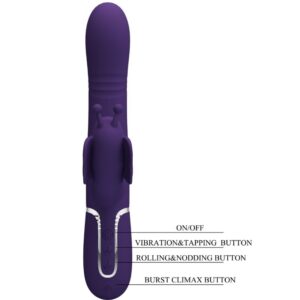 High Tech-Rabbit Vibrator Multifuncțional 4 în 1 Butterfly - imagine 10