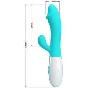 High Tech-Snappy G-spot Vibrator Aqua Green-Silicon, 12 Trepte - imagine 8