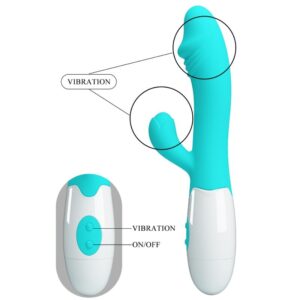 High Tech-Snappy G-spot Vibrator Aqua Green-Silicon, 12 Trepte - imagine 3