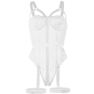 Subblime-Teddy cu Bretea Portjartier pe Piept Alb/, S/M/L/XL · Lenjerie Sexy Femei (imaginea 9)