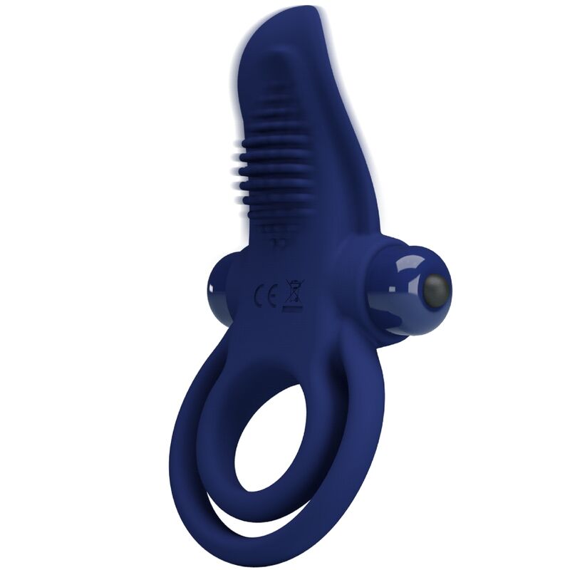 For Him-Bronson Inel Penian Dublu cu Vibrație, Albastru-Silicon 5 img 180232 32320ad0358de98d19e89c2736091218 1