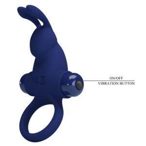 For Him-Inel Rabbit Jiro cu Vibrații, Albastru-Silicon, 10 Trepte 16 For Him-Inel Rabbit Jiro cu Vibrații, Albastru-Silicon, 10 Trepte - imagine 7
