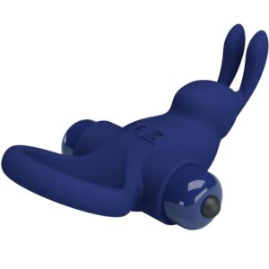 For Him-Inel Rabbit Jiro cu Vibrații, Albastru-Silicon, 10 Trepte 12 For Him-Inel Rabbit Jiro cu Vibrații, Albastru-Silicon, 10 Trepte - imagine 3