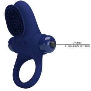 For Him-Palle Ring cu Vibrație Albastru-Silicon, 10 Trepte 17 For Him-Palle Ring cu Vibrație Albastru-Silicon, 10 Trepte - imagine 8