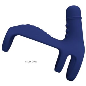 For Him-Elish Inel Vibrator cu Extensie Albastru-Silicon, 10 - imagine 3