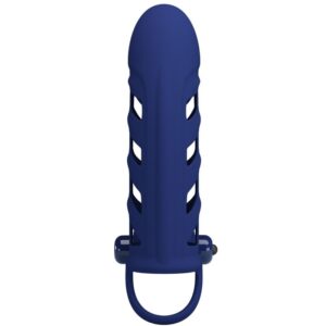 For Him-Altaf Vibrator Ring cu Manșon din Silicon, Albastru-10 13 For Him-Altaf Vibrator Ring cu Manșon din Silicon, Albastru-10 - imagine 3