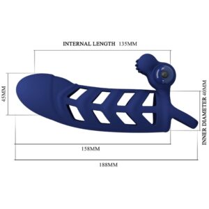 For Him-Altaf Vibrator Ring cu Manșon din Silicon, Albastru-10 20 For Him-Altaf Vibrator Ring cu Manșon din Silicon, Albastru-10 - imagine 10