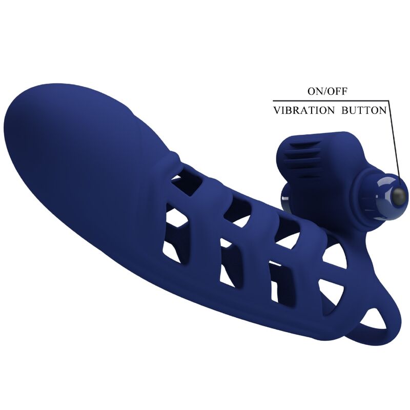 For Him-Altaf Vibrator Ring cu Manșon din Silicon, Albastru-10 6 img 180462 5b9fe398669fd72c349f4ff8b358d75d 1