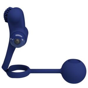 For Him-Inel Vibrant Dublu Remington cu Dop, Albastru-Silicon 20 For Him-Inel Vibrant Dublu Remington cu Dop, Albastru-Silicon - imagine 10