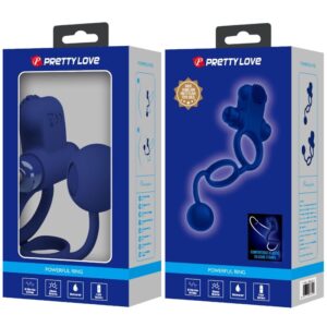 For Him-Inel Vibrant Dublu Remington cu Dop, Albastru-Silicon 15 For Him-Inel Vibrant Dublu Remington cu Dop, Albastru-Silicon - imagine 5