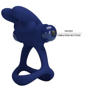 For Him-Francisco Inel Dublu Vibrant Rabbit Albastru-Silicon, 10 20 For Him-Francisco Inel Dublu Vibrant Rabbit Albastru-Silicon, 10 - imagine 10