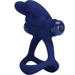 For Him-Francisco Inel Dublu Vibrant Rabbit Albastru-Silicon, 10 18 For Him-Francisco Inel Dublu Vibrant Rabbit Albastru-Silicon, 10 - imagine 8