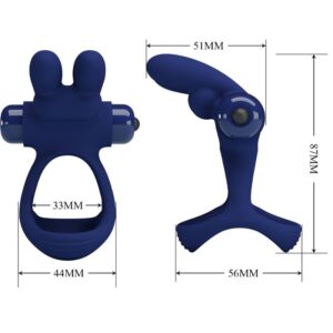For Him-Francisco Inel Dublu Vibrant Rabbit Albastru-Silicon, 10 16 For Him-Francisco Inel Dublu Vibrant Rabbit Albastru-Silicon, 10 - imagine 6