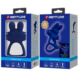 For Him-Francisco Inel Dublu Vibrant Rabbit Albastru-Silicon, 10 14 For Him-Francisco Inel Dublu Vibrant Rabbit Albastru-Silicon, 10 - imagine 4