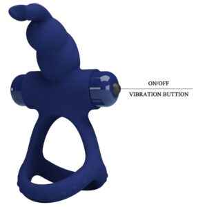 For Him-Luchito Inel Vibrant Dublu Rabbit Albastru-Silicon, 10 17 For Him-Luchito Inel Vibrant Dublu Rabbit Albastru-Silicon, 10 - imagine 7