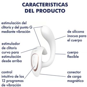 Satisfyer-G for Goddess 1 Rabbit Vibrator Alb-Silicon, 12 Trepte · Vibratoare (imaginea 4)