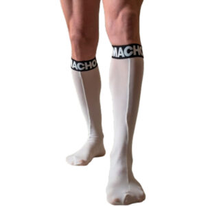 Macho Underwear-Șosete Semitransparente One, Alb/Roșu