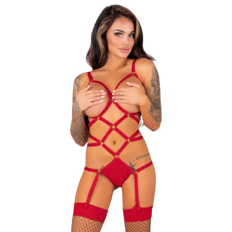 Livco Corsetti Fashion-Thiara LC-20213 Set Body + Dresuri Roșu/