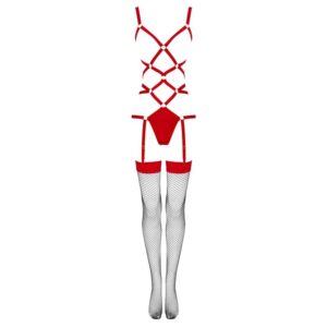 Livco Corsetti Fashion-Thiara LC-20213 Set Body + Dresuri Roșu/ · Lenjerie Sexy Femei (imaginea 6)