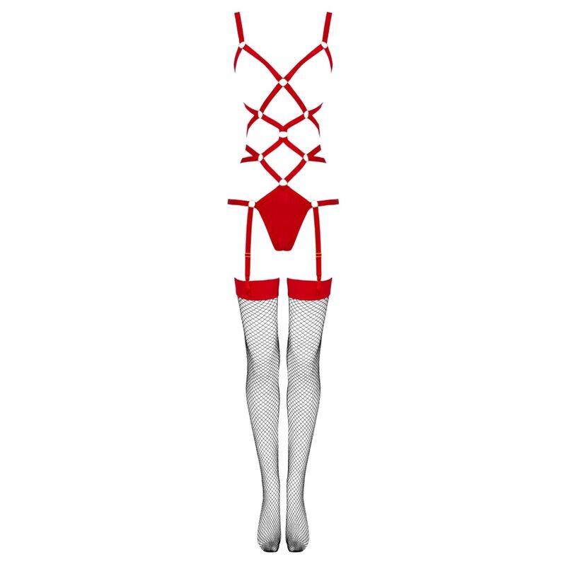 Livco Corsetti Fashion-Thiara LC-20213 Set Body + Dresuri Roșu/ · Lenjerie Sexy Femei (imaginea 6)