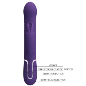 High Tech-Coale Rabbit Vibrator 4 in 1 Purple-Silicon, 7 Trepte - imagine 7