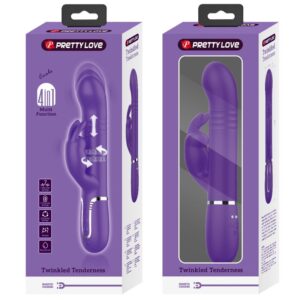 High Tech-Coale Rabbit Vibrator 4 in 1 Purple-Silicon, 7 Trepte - imagine 9