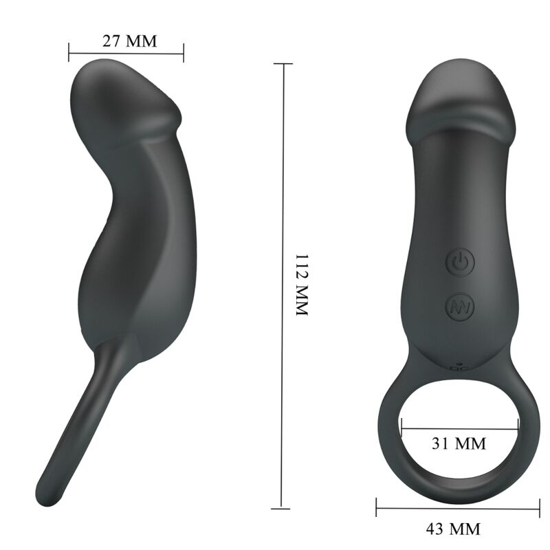For Him-Trae Inel Vibrator Negru cu Stimulator-Silicon, 7 Trepte 4 img 182349 6a38e74e22fe9cc6d914f9f9b487a822 1