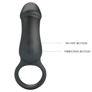 For Him-Trae Inel Vibrator Negru cu Stimulator-Silicon, 7 Trepte 11 For Him-Trae Inel Vibrator Negru cu Stimulator-Silicon, 7 Trepte - imagine 5