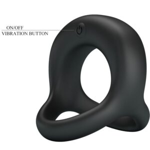 For Him-Elliott Inel Vibrator Negru-Silicon, 10 Trepte - imagine 9